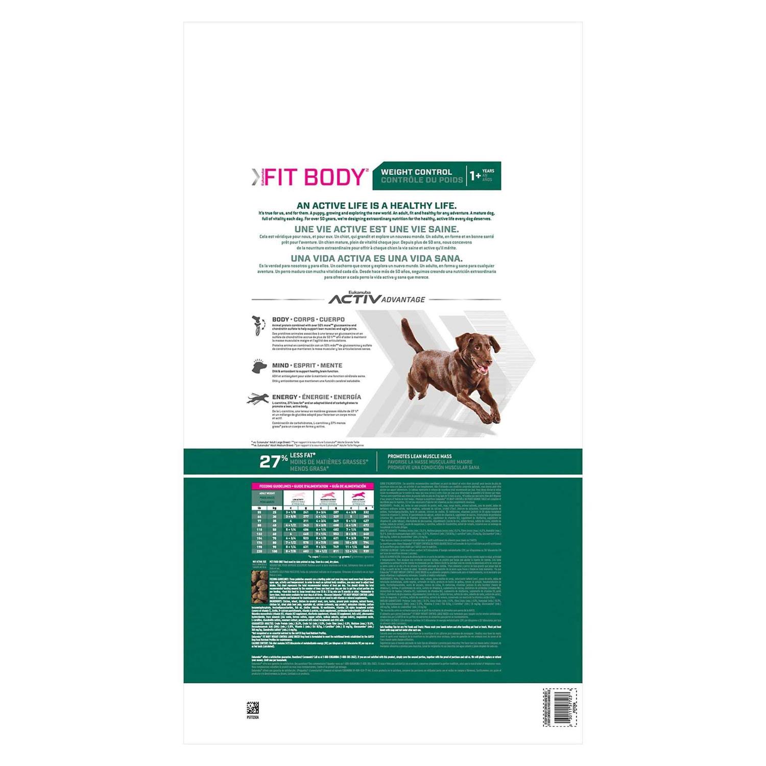 Eukanuba Fit Body Weight Control Breed Dry Dog Food - Pet Supplies online store