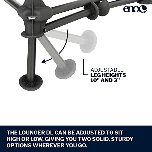 ENO Lounger DL Chair - Portable Outdoor Hiking, Backpacking, Beach, Camping, and Festival Chair - Navy/Seafoam