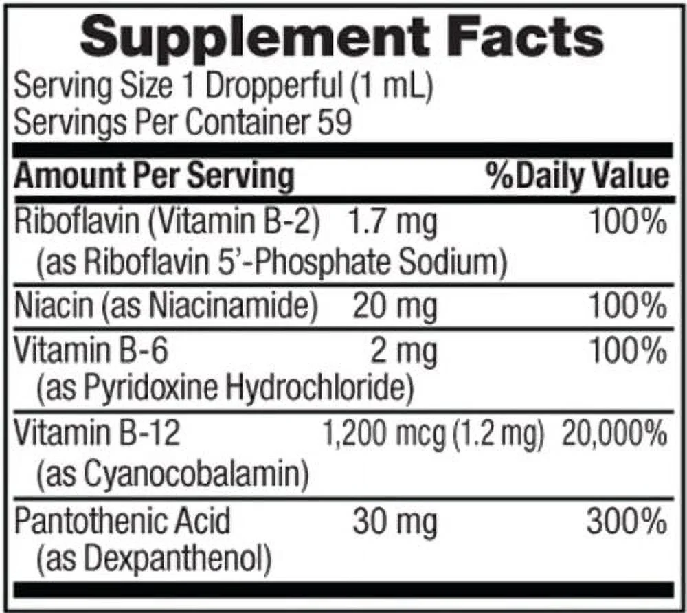 Nature's Bounty Vitamin B Complex with B-12 Sublingual Liquid, 2 Ounce (Pack of 4)