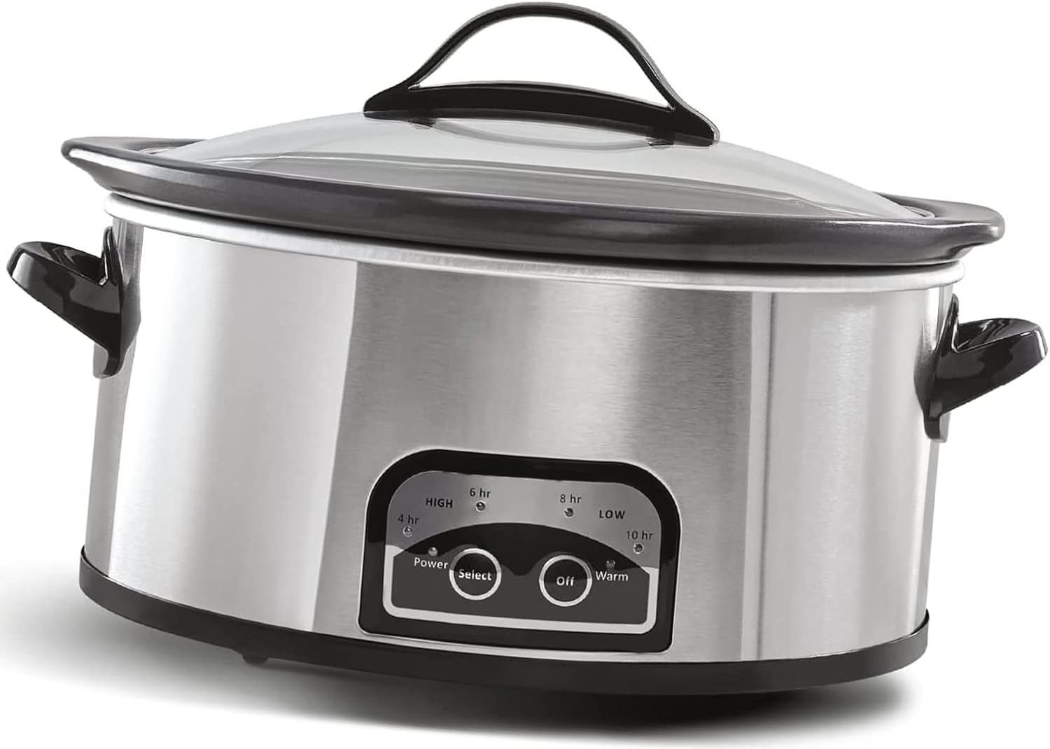 6 Quart Electric Slow Cooker - Auto Warm Setting and Programmable Controls - Stainless Steel