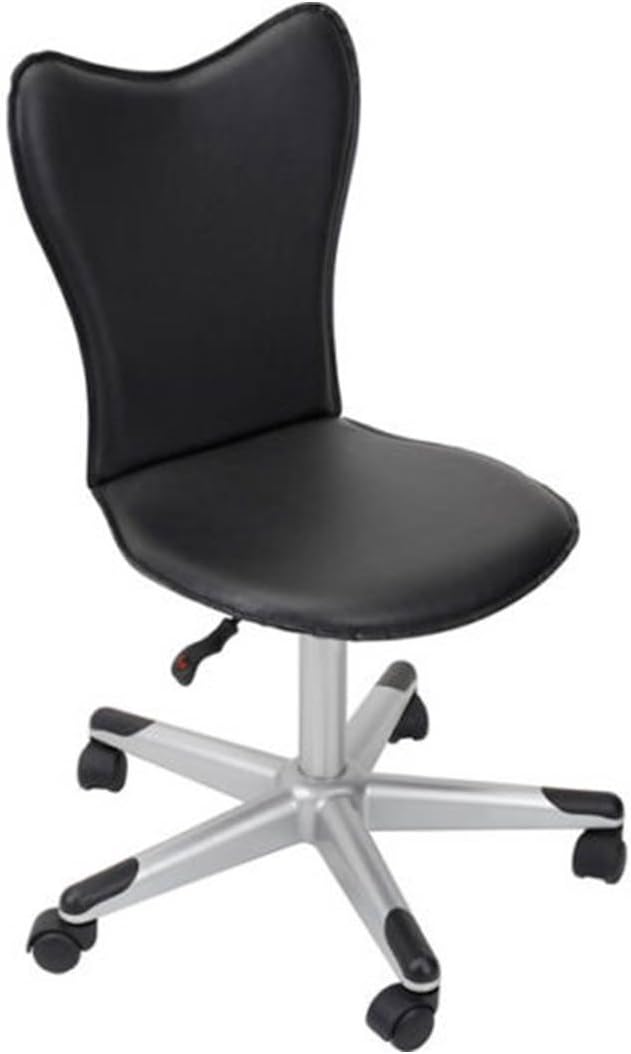 Student Swivel Desk Chair, Padded/Adjustable Seat, Black