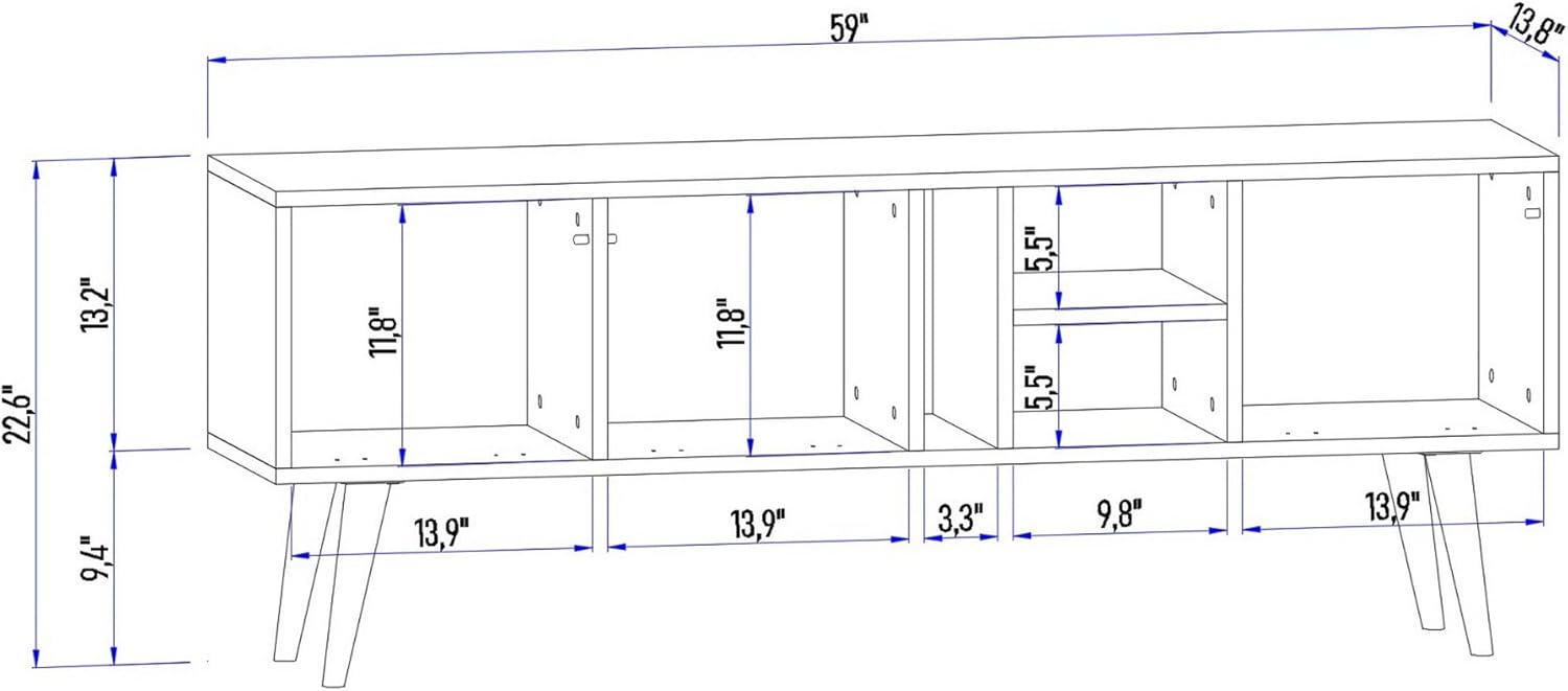 DECOHAUS Mykonos Modern TV Stand & Media Console for TVs up to 65
