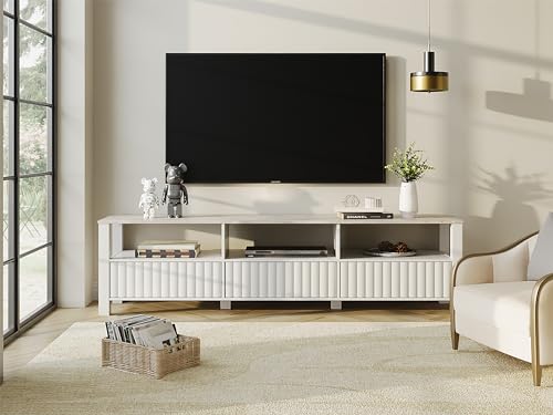 WAMPAT TV Stand for TVs up to 85 Inches, Vintage Grey Modern Entertainment Center for 32-85 inch TV Console Table, Media TV Cabinet with Storage for Living Room & Bedroom, 88 Inch