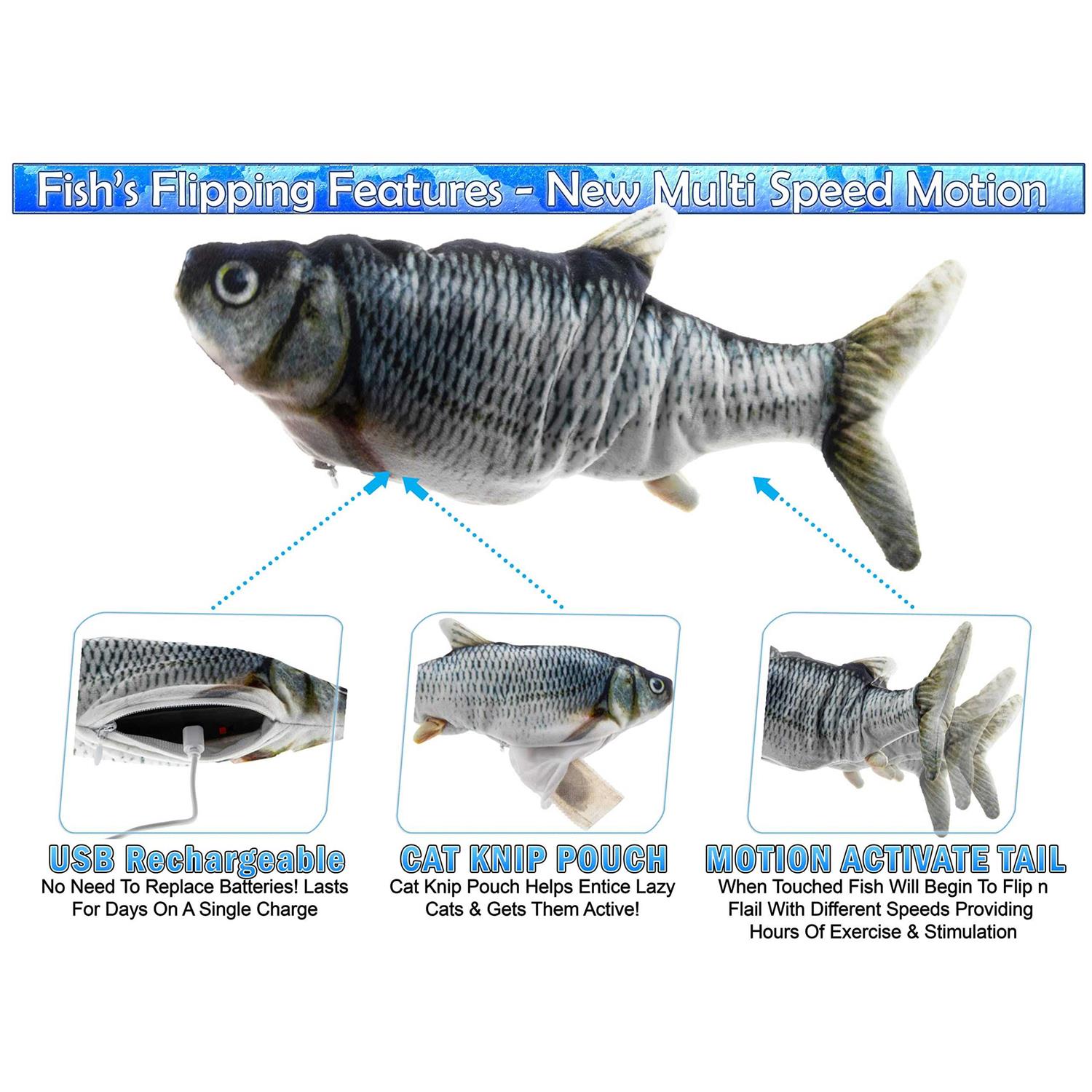 5 STAR SUPER DEALS Cat Flipping n Flopping Fish Cat Toy - Pet Supplies online store