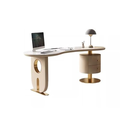 Office Desk Light Luxury Slate Desk Designer Premium Modern Living Room Home Office Pc Table Study Curved Writing Desk Study Writing PC Desk(180 * 77 * 75cm)