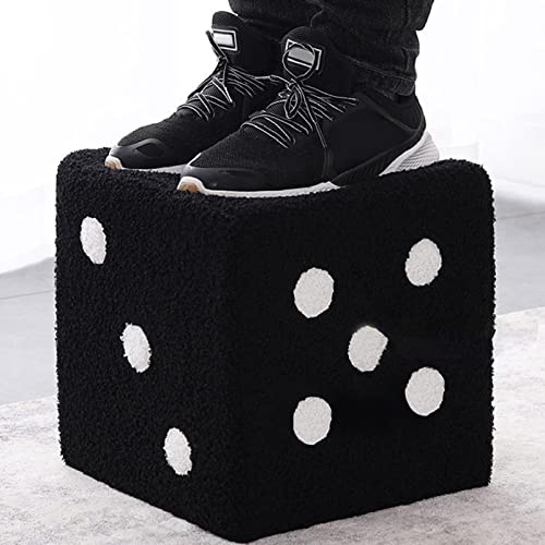 Dice Chair, Foot Rest Stool Dice Stool Cube Mushroom Foot Stool Creative Stool for Living Room Bedroom Office, Removable and Washable (20x20x20cm)