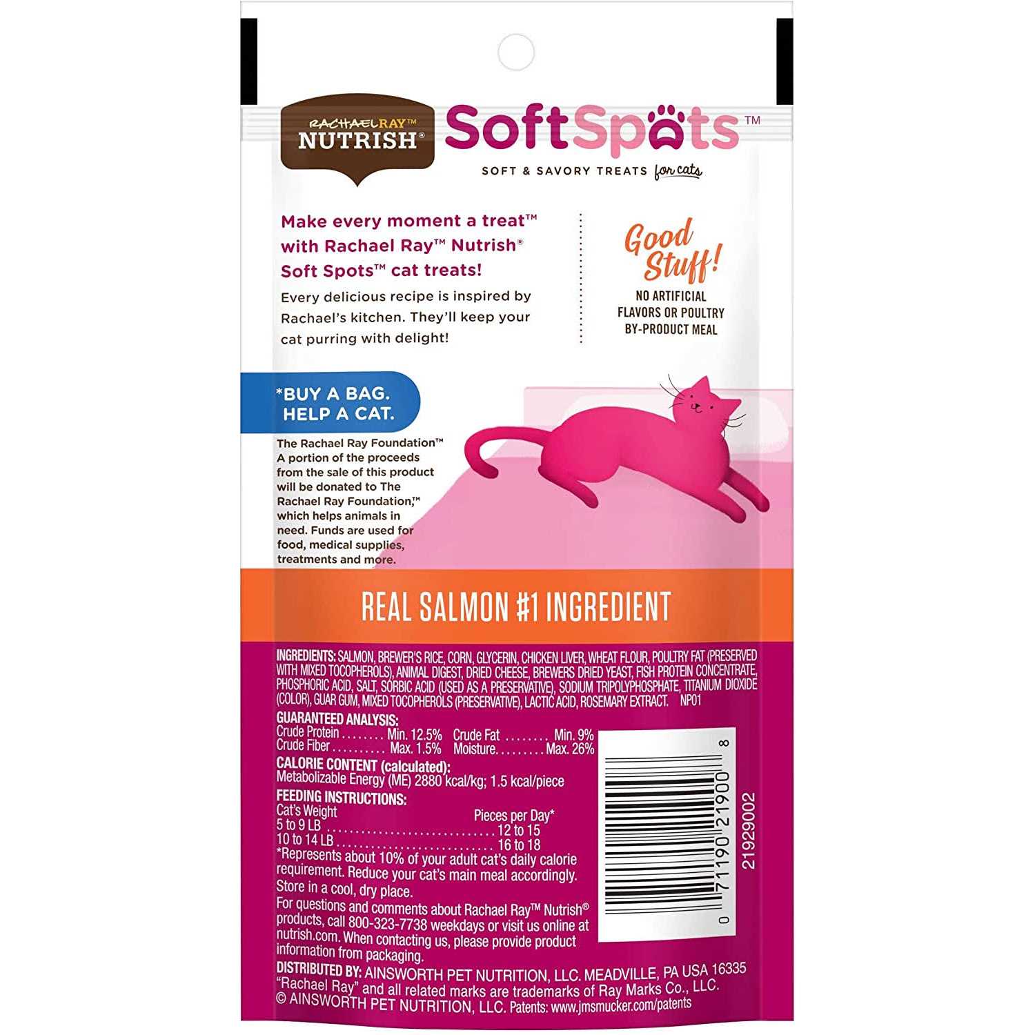 Rachael Ray Nutrish Salmon Soft Spots Cat Treats - Pet Supplies online store