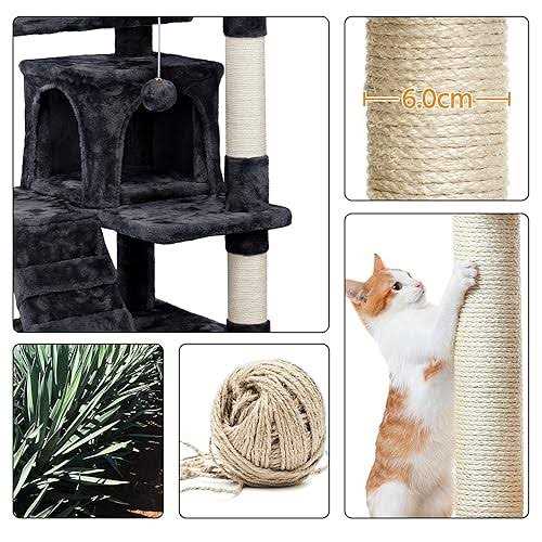 Yaheetech 54in Cat Tree Tower Condo Furniture Scratch Post for Kittens Pet House Play - Pet Supplies online store