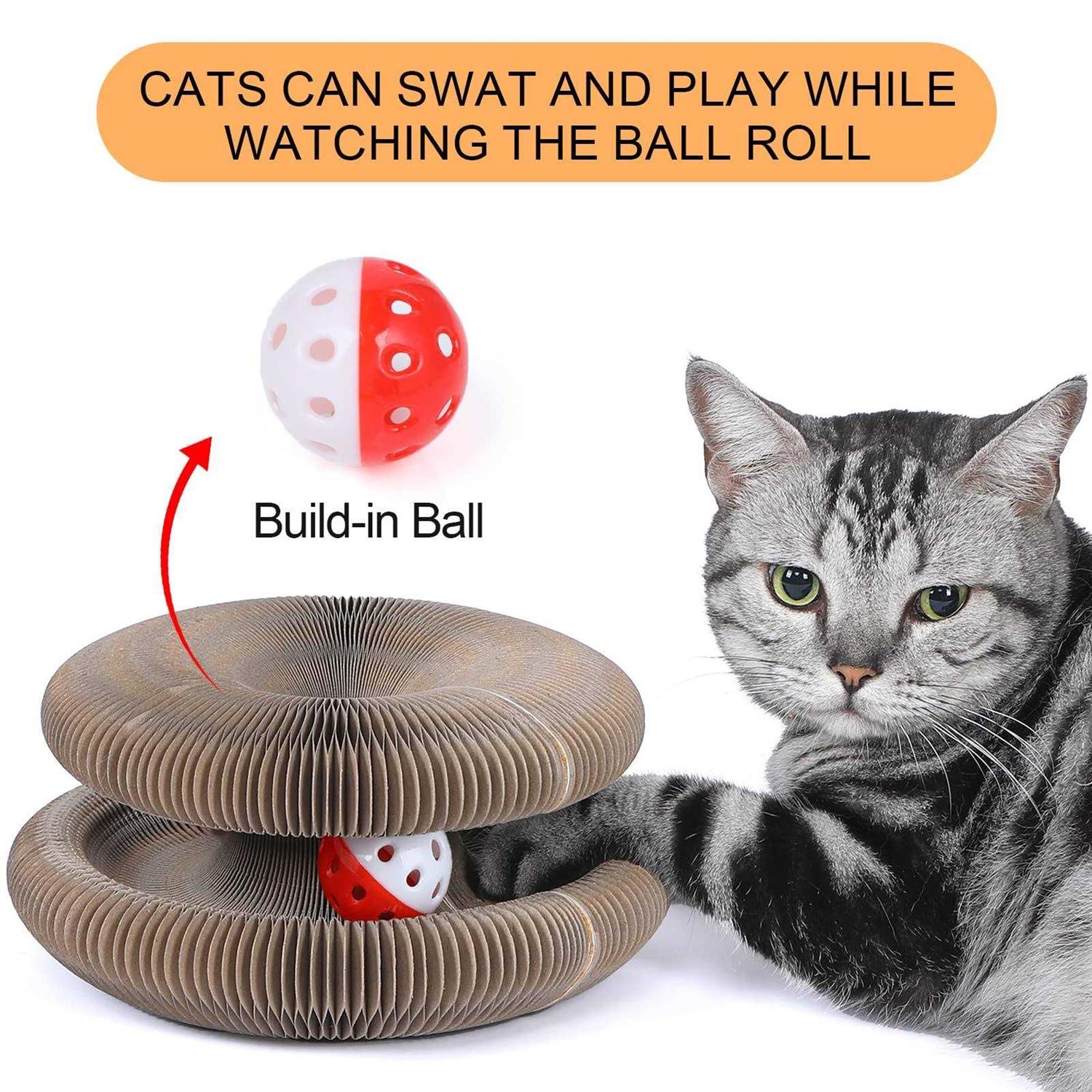 Fluffydream Magic Cats Scratching Board Interactive Scratch Pad Scratcher with Ball - Pet Supplies online store