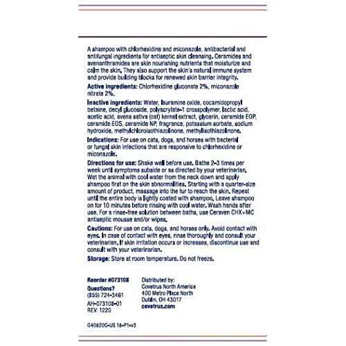 Ceraven/ CeraSoothe CHX+MC Antiseptic Shampoo 16 oz - Pet Supplies online store