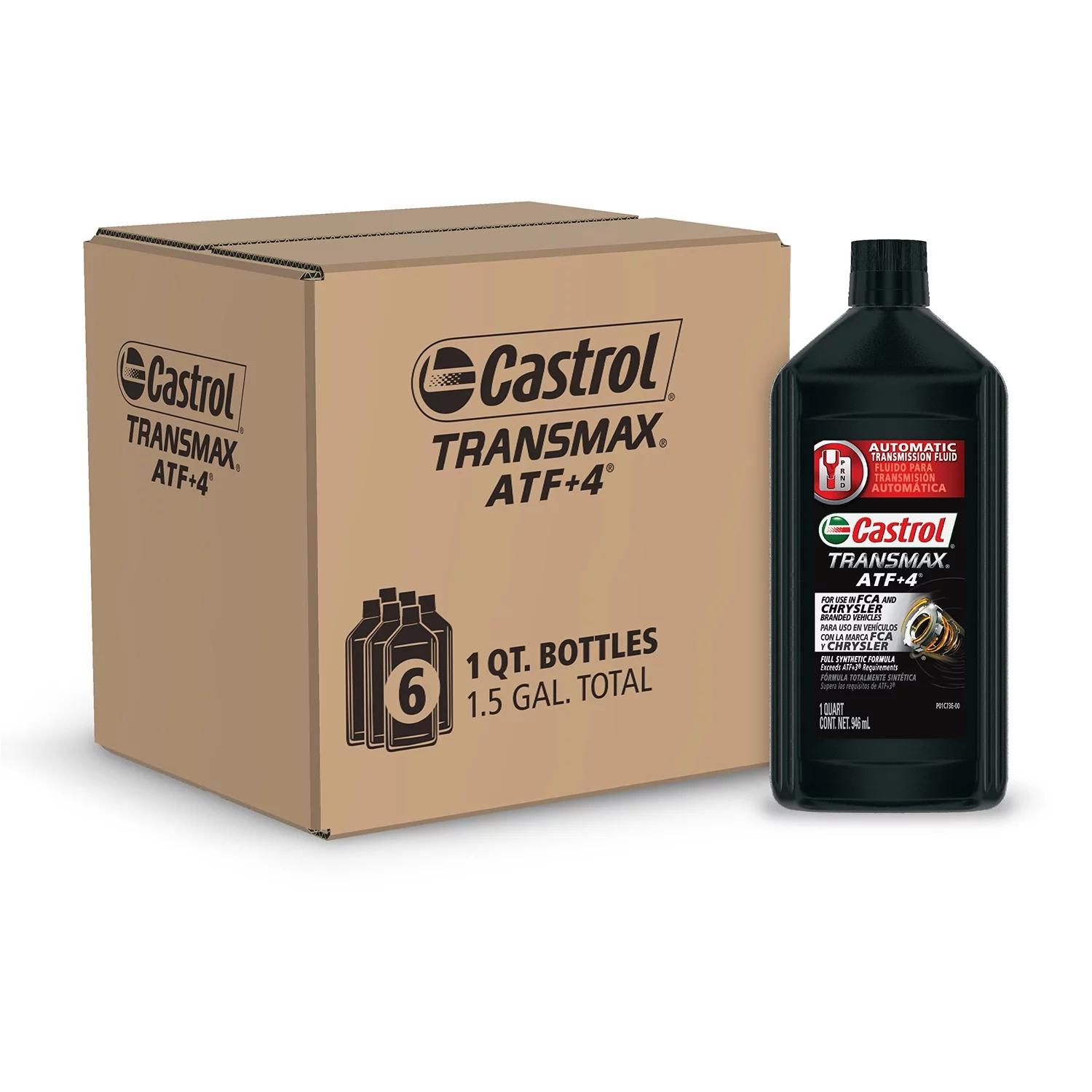 Castrol Transmax ATF +4 Automatic Transmission Fluid, 1 Quart, Case of 6