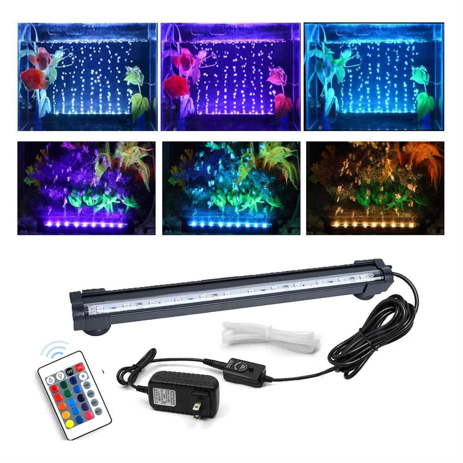 Aquarium air Bubble Light RGB LED Fish Tank Light with 16 Colors 4 Modes - Pet Supplies online store