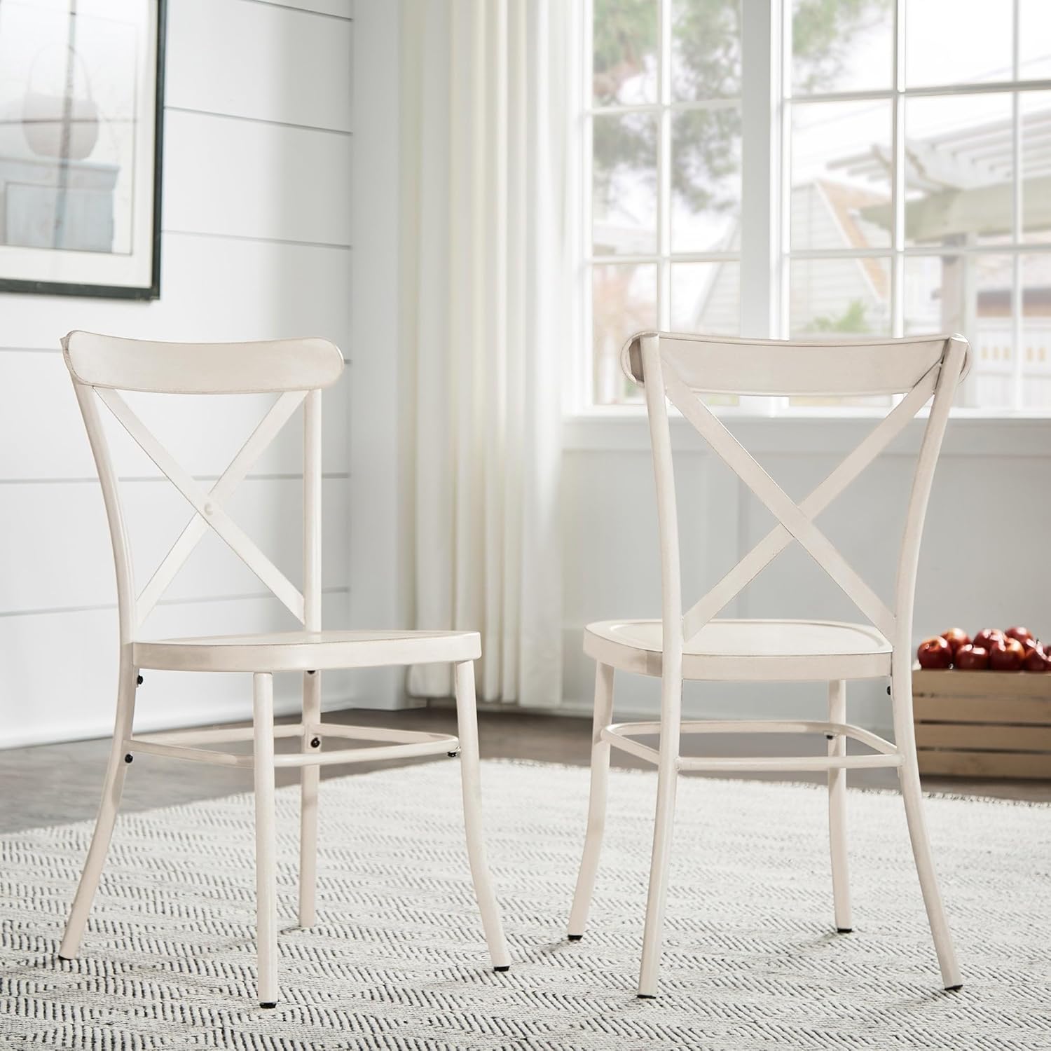 Inspire Q Pompey Metal Dining Chairs (Set of 2) by Classic Antique Black Antique, Black Finish