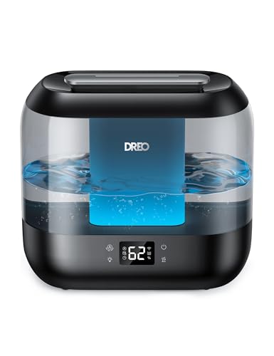 Dreo 6L Top Fill Humidifiers for Bedroom, 60H Runtime, 28 dB Quiet Supersized Cool Mist Humidifiers for Large Room, Air Humidifier for Home, Baby, Plant, Indoor, Night Light, Ultrasonic