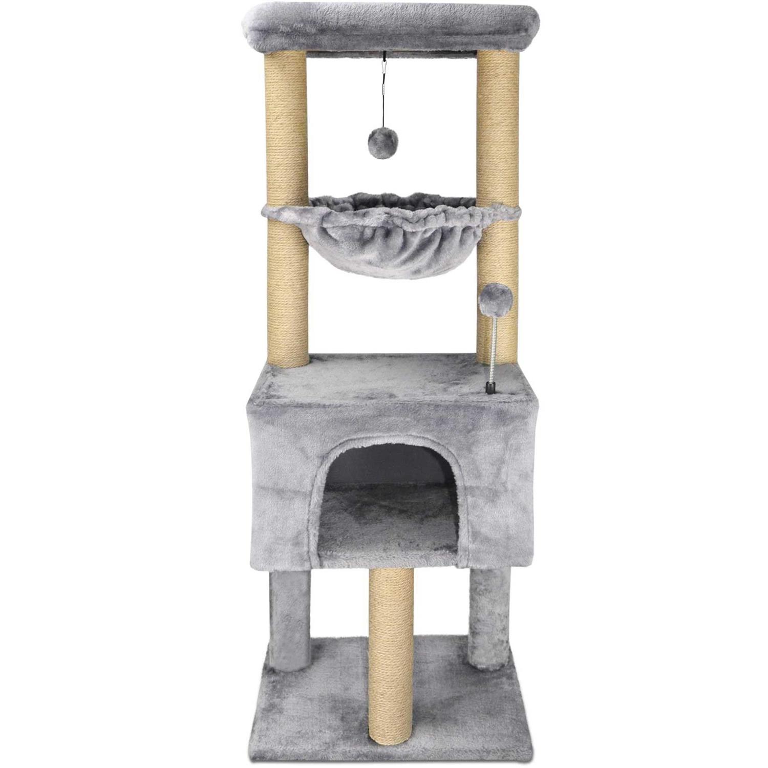 roypet Fashion Design 43.3 Cat Trees with Cat Houses,Grey - Pet Supplies online store