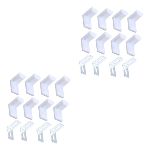 Cabilock 56 Pcs 90 Joint Shelf Support Furniture Corner Angle Corner Bracket Straight Angle Corner Straight Corner Brace Shelf Bracket Desk Accessories Plate Bracket White Corner Code Chair