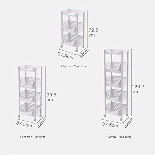 Kitchen Storage Rack Kitchen Vegetable Basket Rack Floor Multi-Layer Vegetable Fruit and Vegetable Toy Storage Cabinet Storage Basket Home Cart Storage Shelves (Color : A-4 Layers) (D 3 Layers)