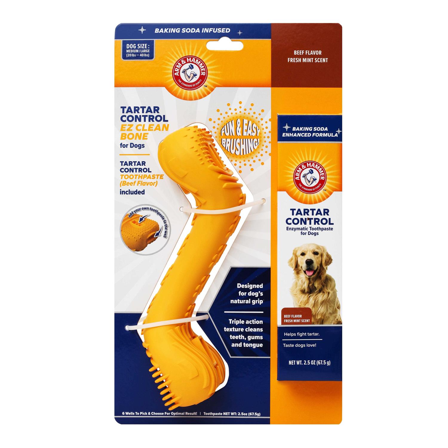 Arm & Hammer Tartar Control EZ Clean Bone with Toothpaste - Pet Supplies online store