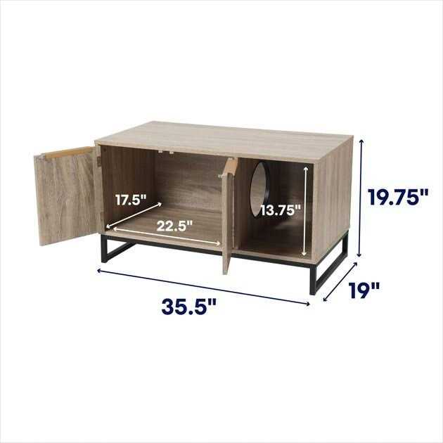 Frisco Walkway Entrance Two Door Bench Cat Litter Box Cover - Pet Supplies online store