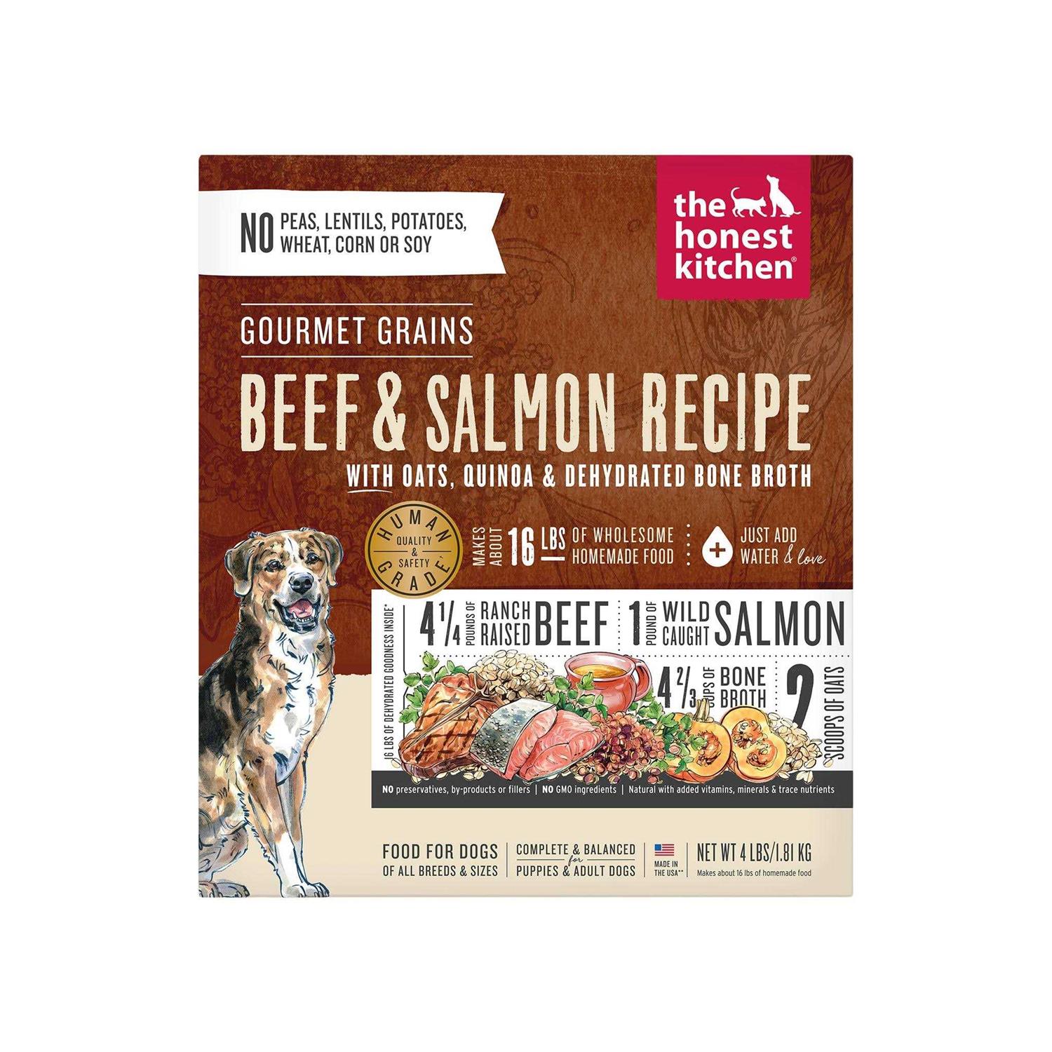 The Honest Kitchen Dehydrated Gourmet Grains Beef & Salmon Dog Food - Pet Supplies online store
