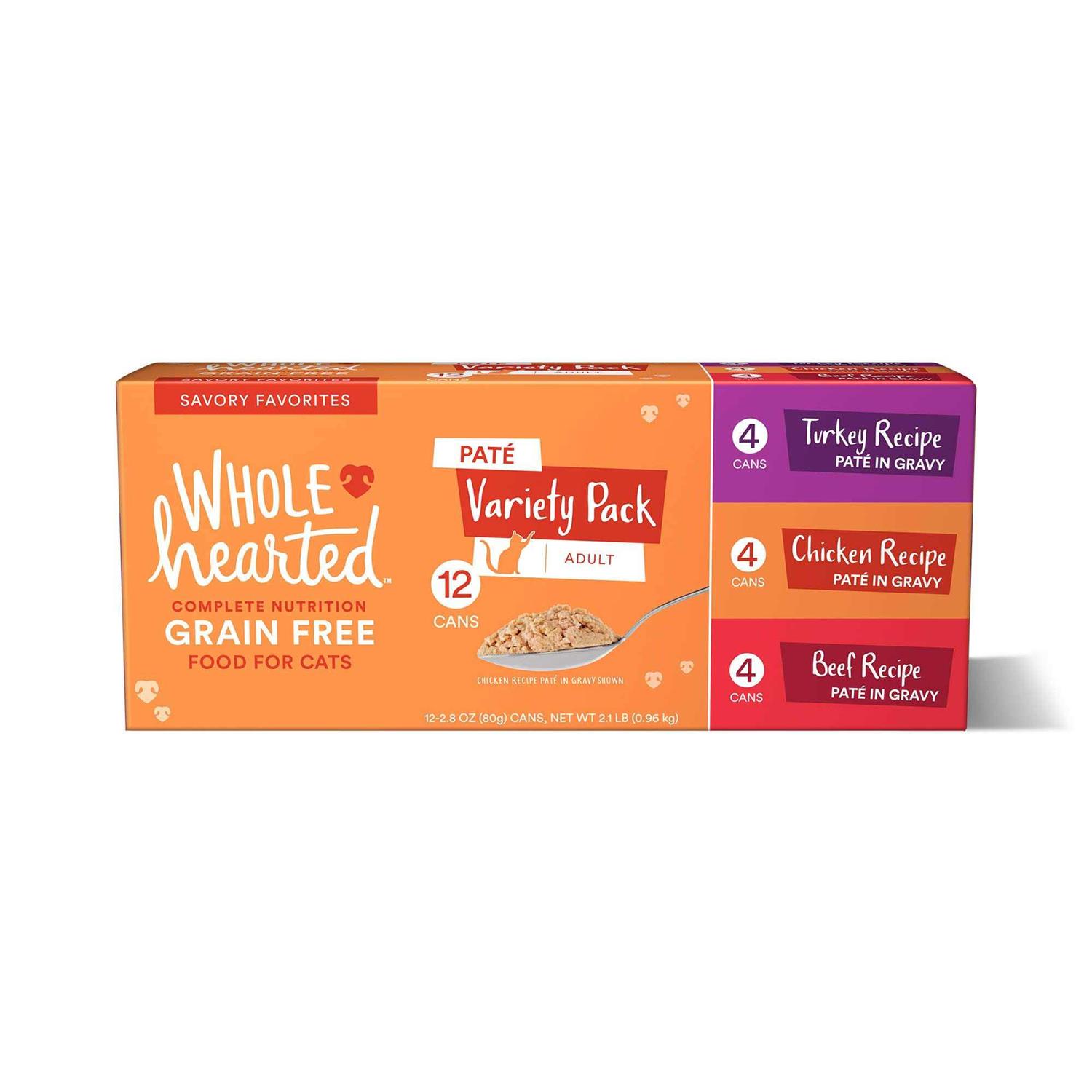 WholeHearted Grain Free Pate Savory Favorites Adult Wet Cat Food Variety Pack - Pet Supplies online store