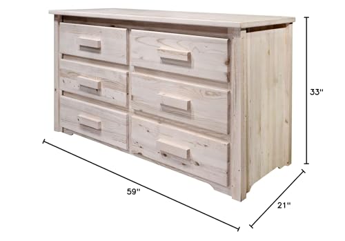 Montana Woodworks Dresser - 6 Drawer Unfinished