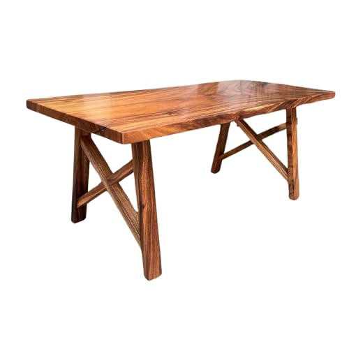 Custom Made Solid Wood Dining Table, Handmade Artistry, Live Edge Gaming Table, Suar Wood Table, Acacia Wood Table, Office Table, Rustic Mid Century Center Table, Handmade Furniture (50x50 inch)