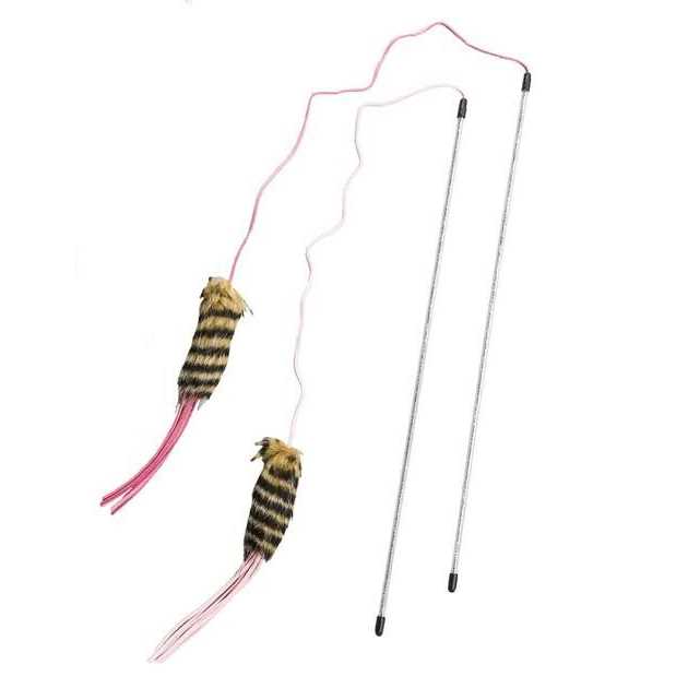 Ethical Pet Leather Strand Teaser Wand Cat Toy - Pet Supplies online store