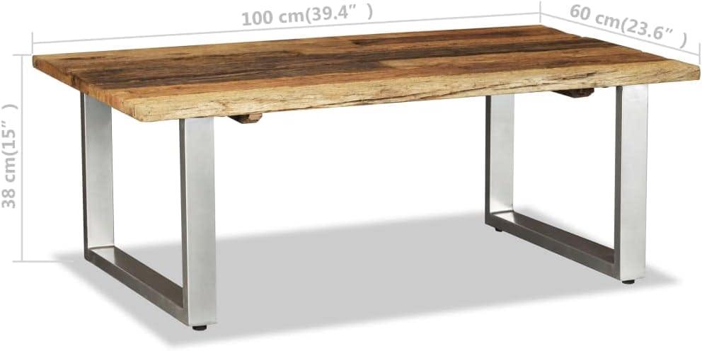 Glass Coffee Table、Small Coffee tableCoffee Table Solid Reclaimed Wood 39.4