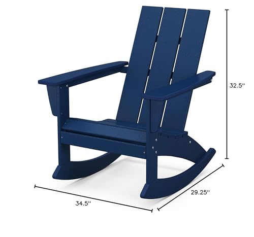 POLYWOOD® Modern Adirondack Rocking Chair, White