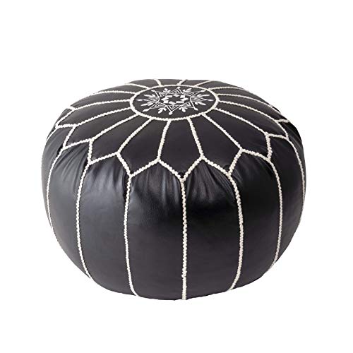 nuLOOM Classic Moroccan Faux Leather Filled Ottoman Pouf