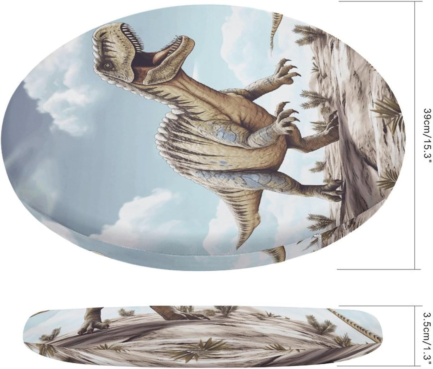 Round Cushion, Dinosaur Walking Dinosaur Walking Soft Round Chair Pad,Memory Foam Seat Cushion for Garden Patio Home Kitchen Office.