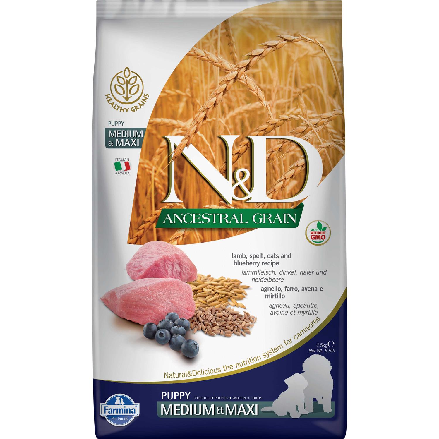 Farmina N&D Ancestral Grain Lamb & Blueberry Dog Dry Food - Pet Supplies online store