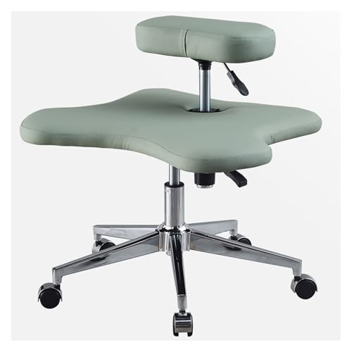 Mobile Kneeling Chair with 5 Universal Wheels for Back & Leg Pains, Height Adjustable Cross-Legged Chair, Ergonomic Kneeling Chair for Home and Office(White)