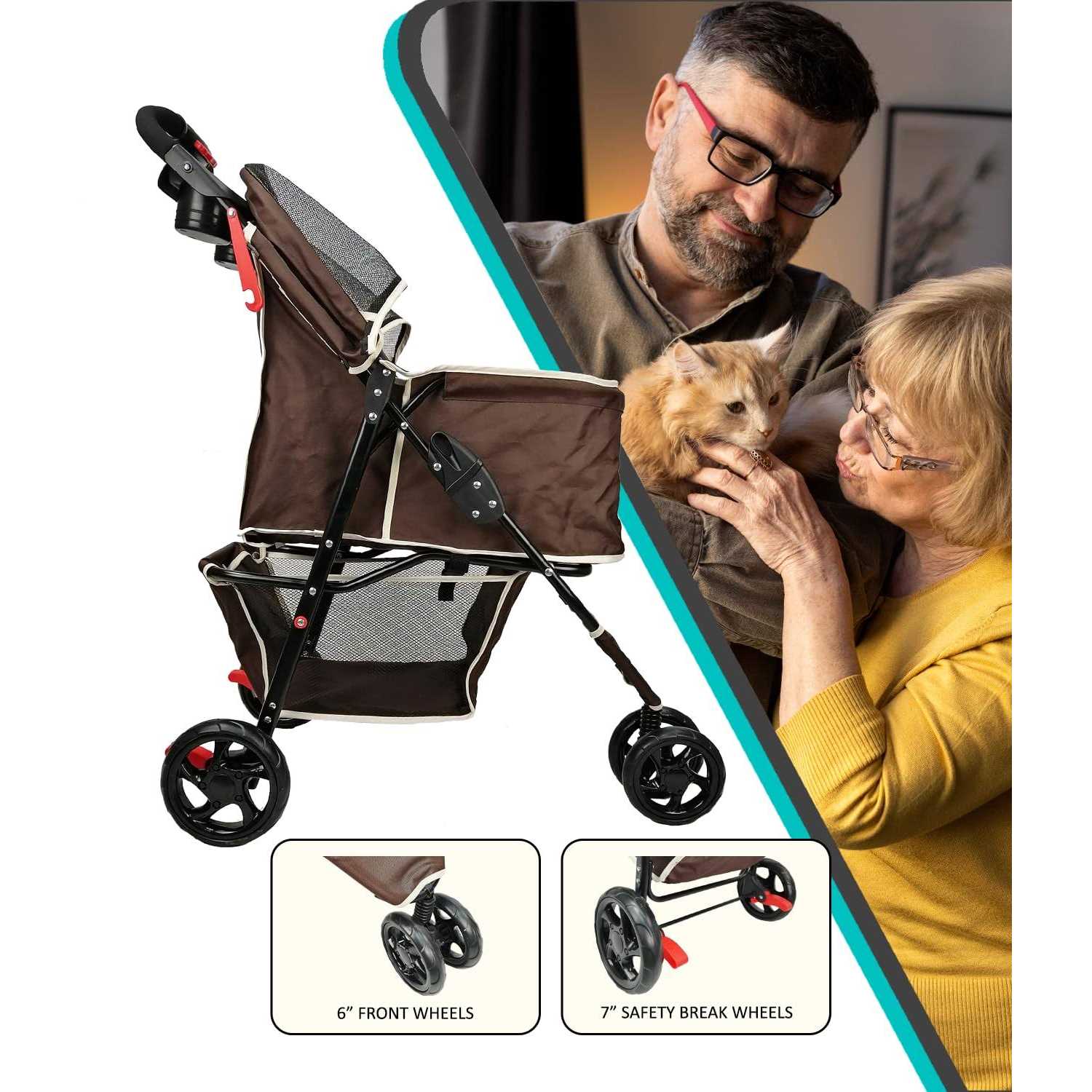 AmorosO Single Jogger Pet Stroller - Pet Supplies online store