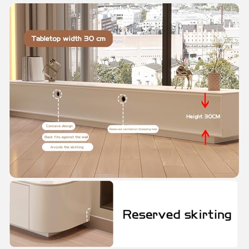 Modern TV Stand, Entertainment Center with 2 Drawers & Shelves, Large Media Console Table TV Cabinet with Storage for Living Room(Wood,180CM)