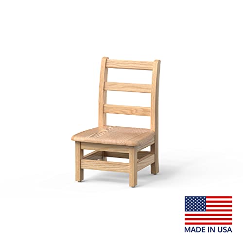 Foundations Little Scholar Wooden Kids Chairs 2-Pack, Solid Oak Hardwood, Fully-Assembled for Daycare and School Classrooms, Made in USA (8 Inch Seat Height, Ages 2-3)