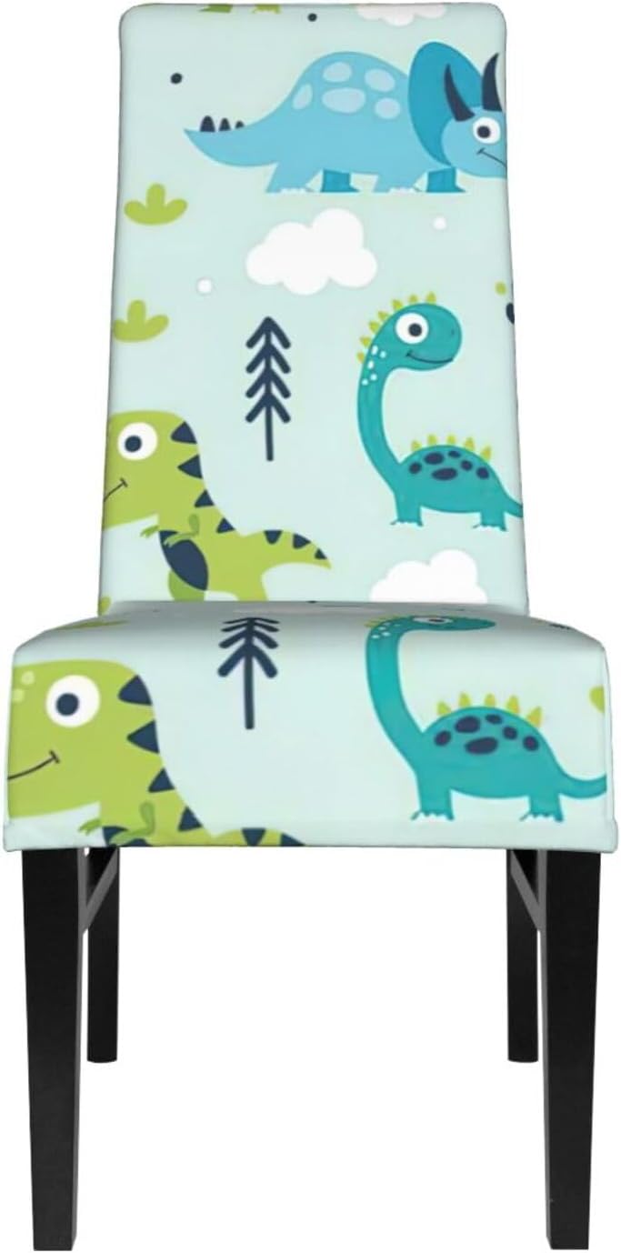 Dinosaur Pattern Print Hotels Party Decor Protection Cover Dining Chairs for Homes, Offices, Restaurants