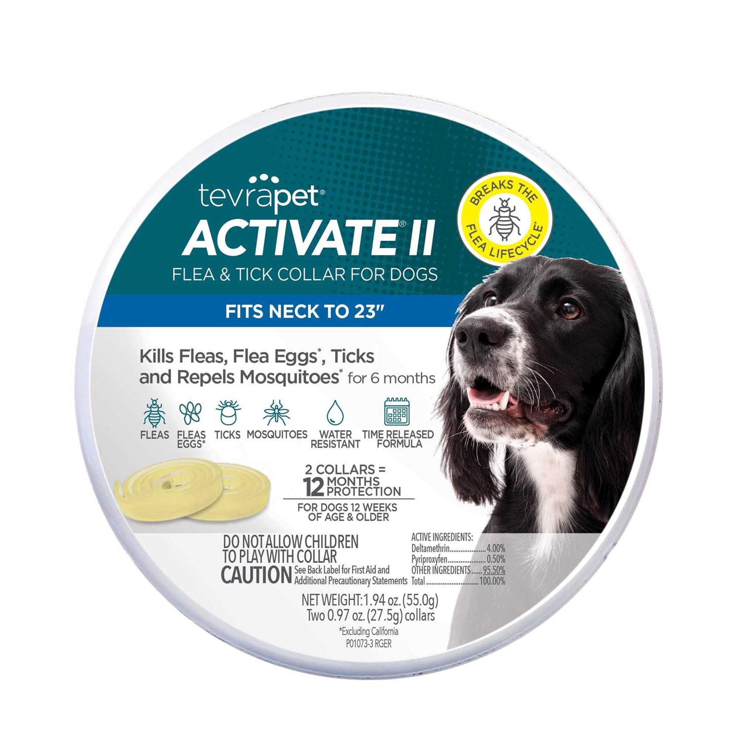 TevraPet Activate II Flea & Tick Collar for Dogs - Pet Supplies online store