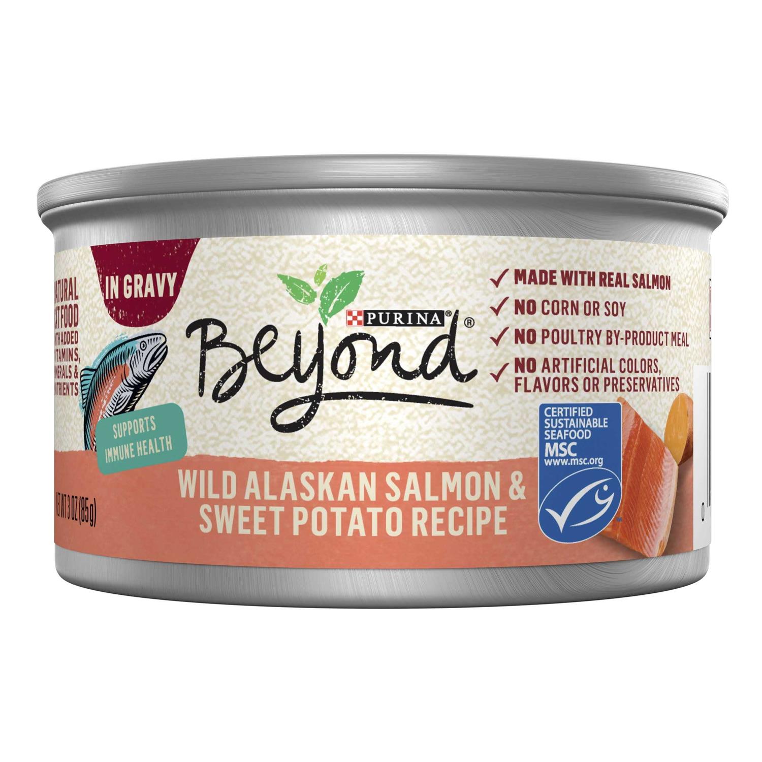Purina Beyond Grain Free Salmon & Sweet Potato Recipe in Gravy Cat Food - Pet Supplies online store