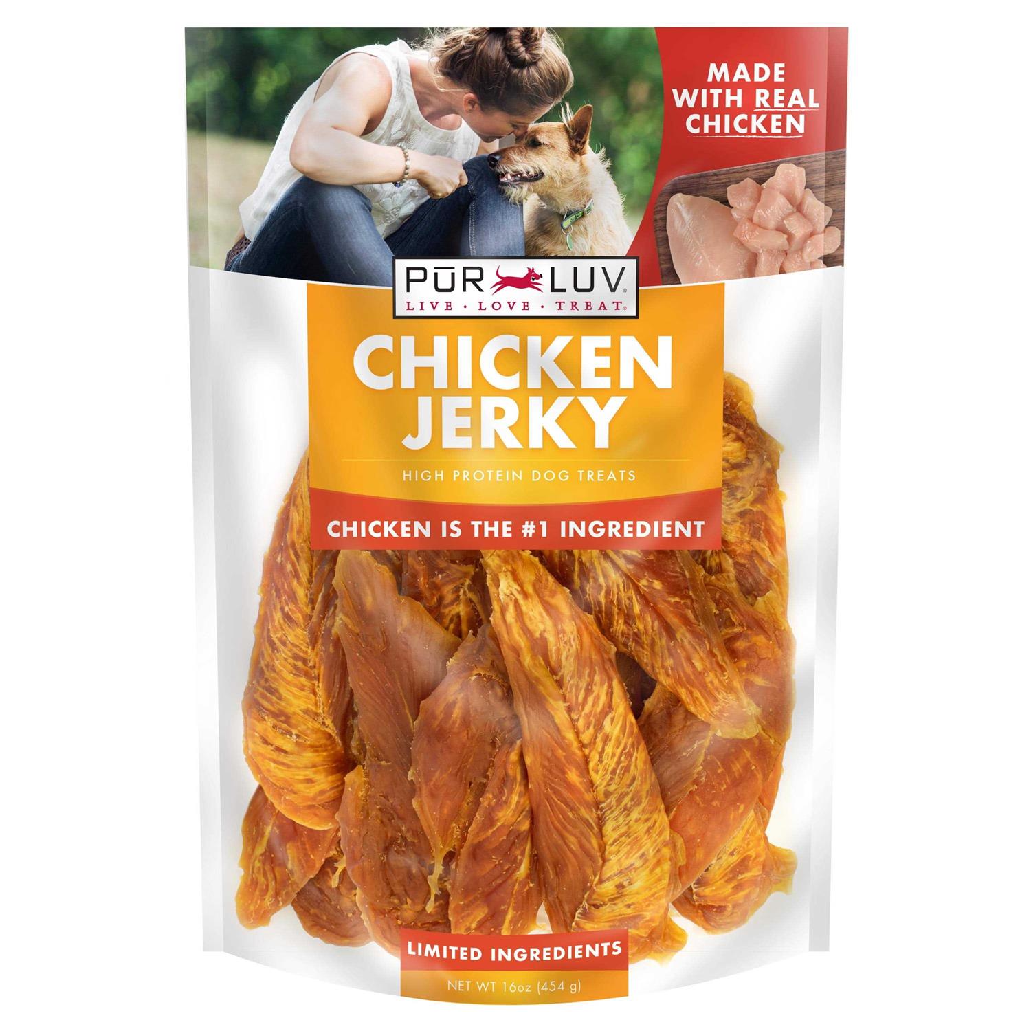 Pur Luv Real Chicken Jerky Dog Treats - Pet Supplies online store