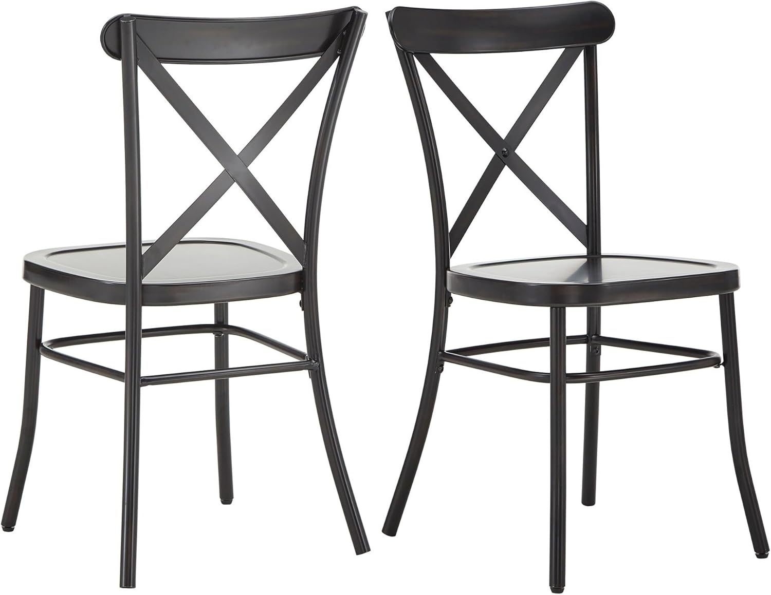 Inspire Q Pompey Metal Dining Chairs (Set of 2) by Classic Antique Black Antique, Black Finish