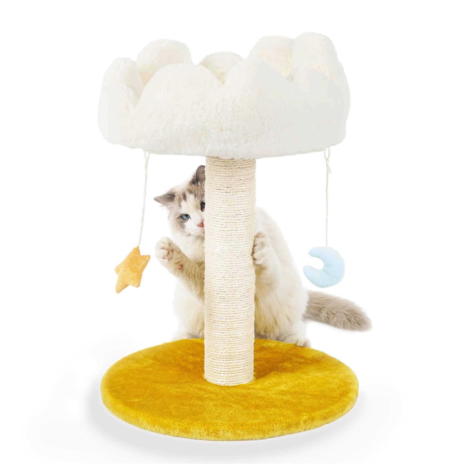 Happi N Pets Cloud Cat Scratching Post with Bed Cat Tree Tower for Indoor Cats - Pet Supplies online store