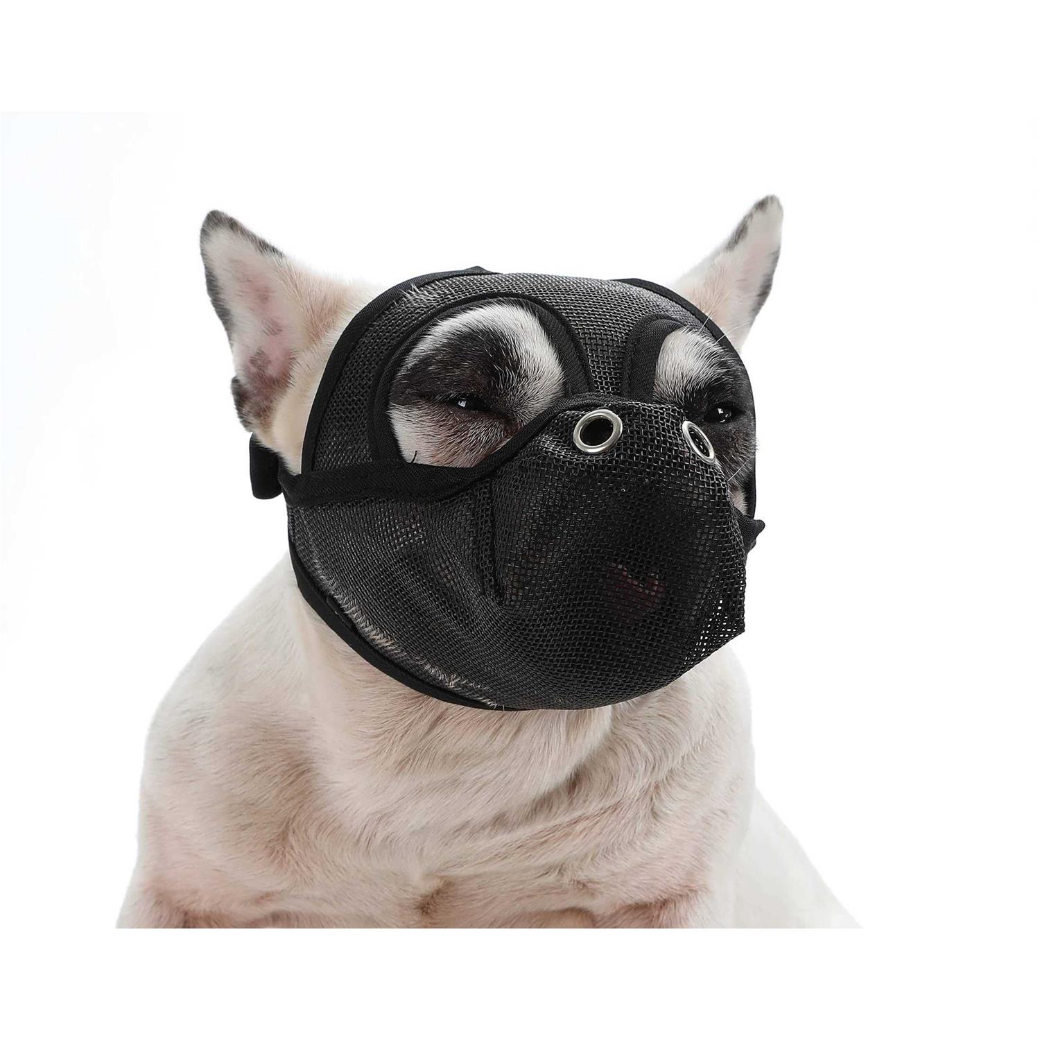 CILKUS Short Snout Dog Muzzles Bulldog Muzzle Adjustable Breathable Mesh Dog Muzzle Can Stick Out Tongue and Drink Water Anti-Biting and Training - Pet Supplies online store