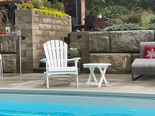 Foldable Adirondack Chair - Poly Adirondack Chair Folding - HDPE, Heavy Duty, Recycled Plastic - All Weather Outdoor Furniture for your Deck, Front Porch, or Patio, Black