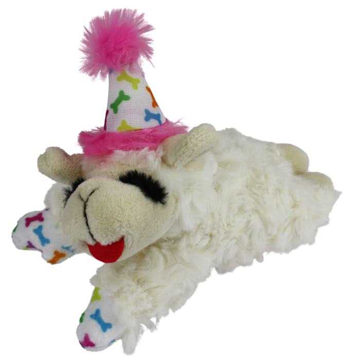 Multipet Happy Birthday Mini Lamb Chop Dog Toy - Pet Supplies online store
