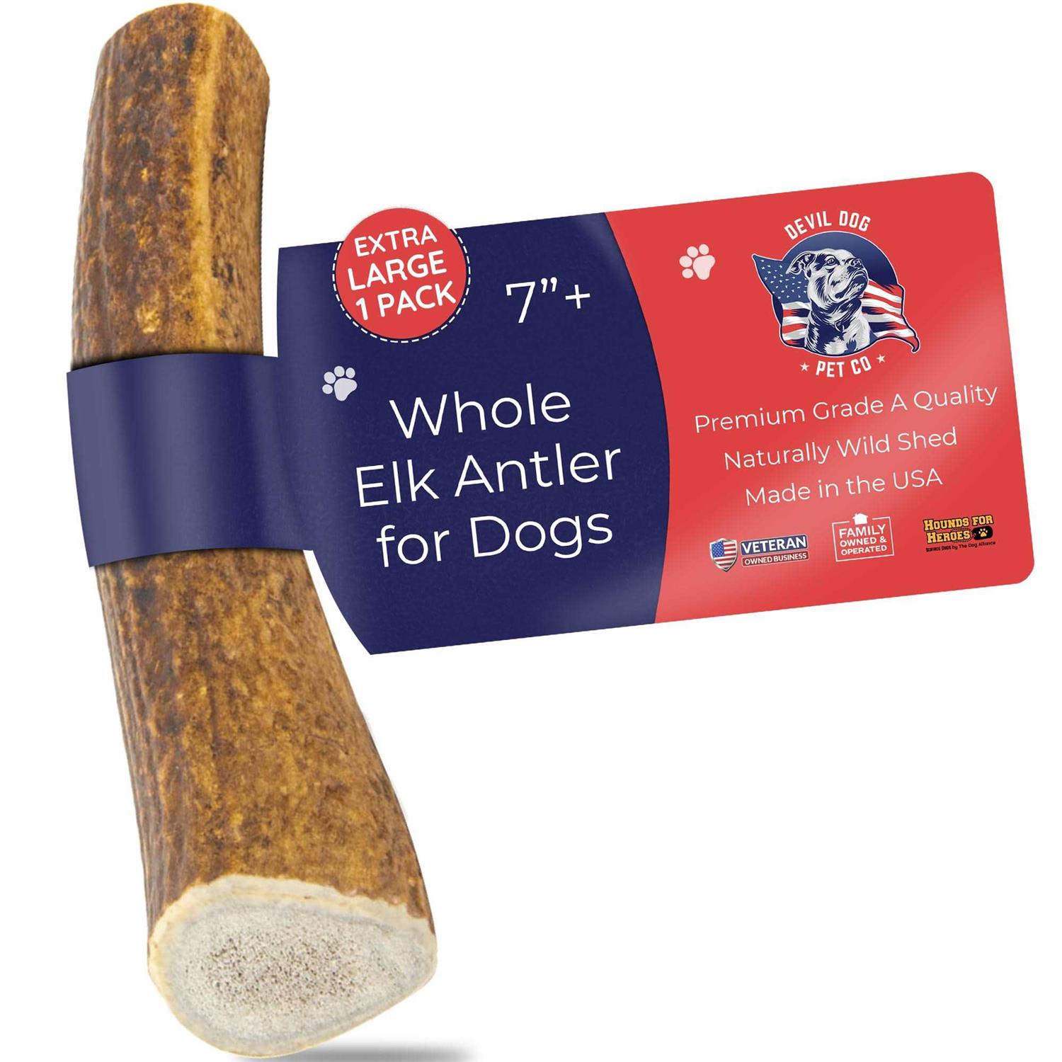 Devil Dog Pet Co Antler Dog Chew Premium Elk Antlers for Dogs Long Lasting Dog Bones for Aggressive Chewers - Pet Supplies online store