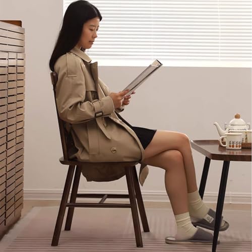 Dining Chairs Set of 2,Solid Wood Hight Back Chair with Spindle Back Windsor Style Kitchen Chairs,Desk Chair Armless Indoor Reading Chair (Color : Black)