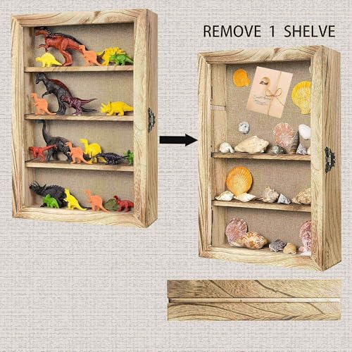 11x16 Large Shadow Box Frame Deep Shadow Box with Shelves Pet Memorial Shadow Box Display Case with Linen Back for Flowers, Pictures, Medals, Coins, Pins Collection and More(White)