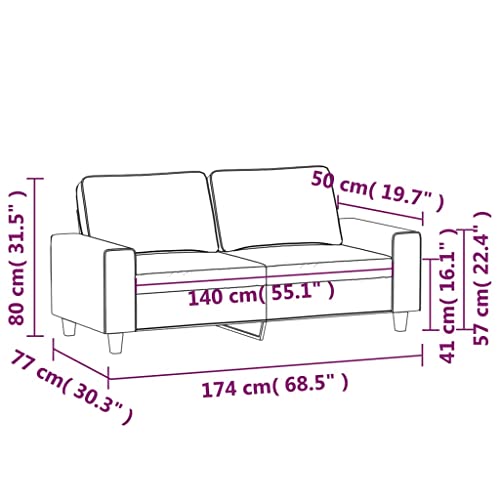 2-Seater Sofa Light Gray 55.1